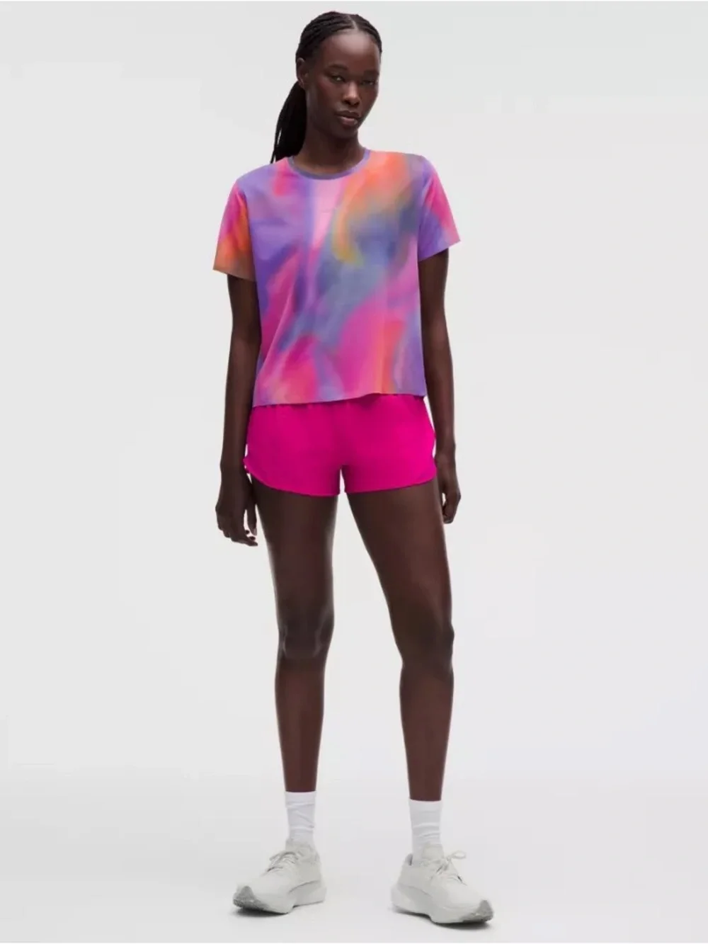 Lululemon Fast & Free Short Sleeve Shirt | Speed Glow Rainbow Tie Dye | XS | NWT